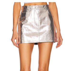 NWT Helmut Lang Mirror 5 Pocket Skirt | US 4 | Metallic Silver